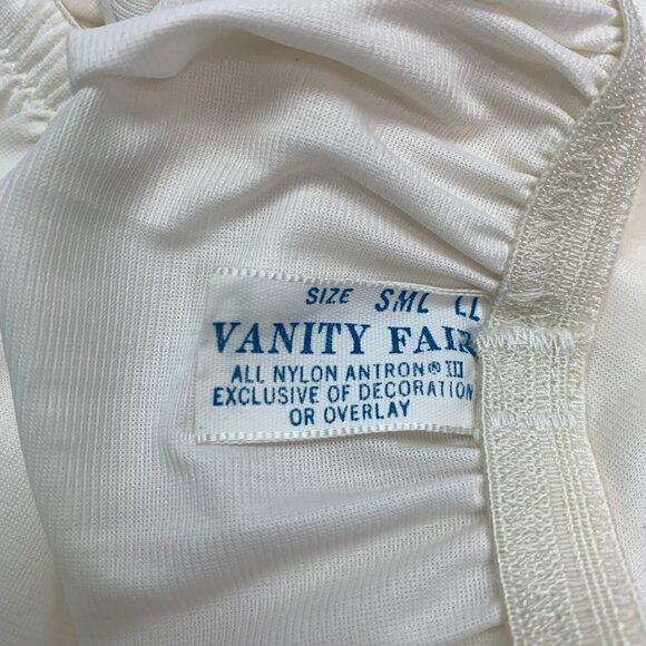 Vanity Fair Slip Small Maxi Length High Slit Vintage Lace Trim Cream - Picture 5 of 12